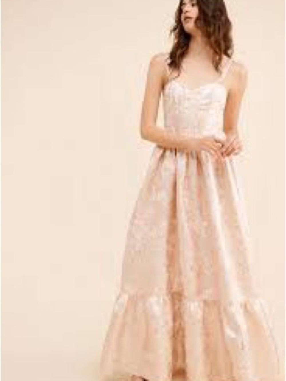 Women's Pink Floral Maxi Dress with Spaghetti Straps